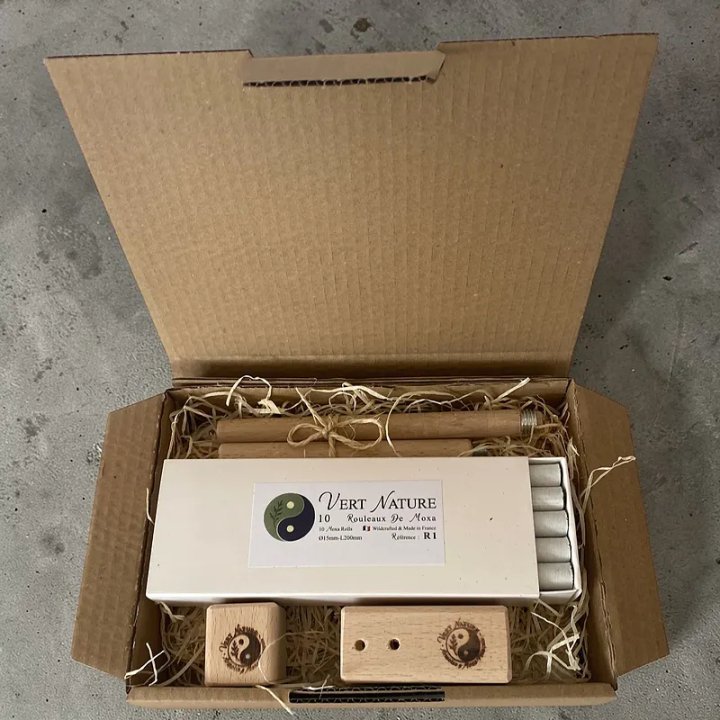 Coffret de présentation du kit de moxibustion d'initiation