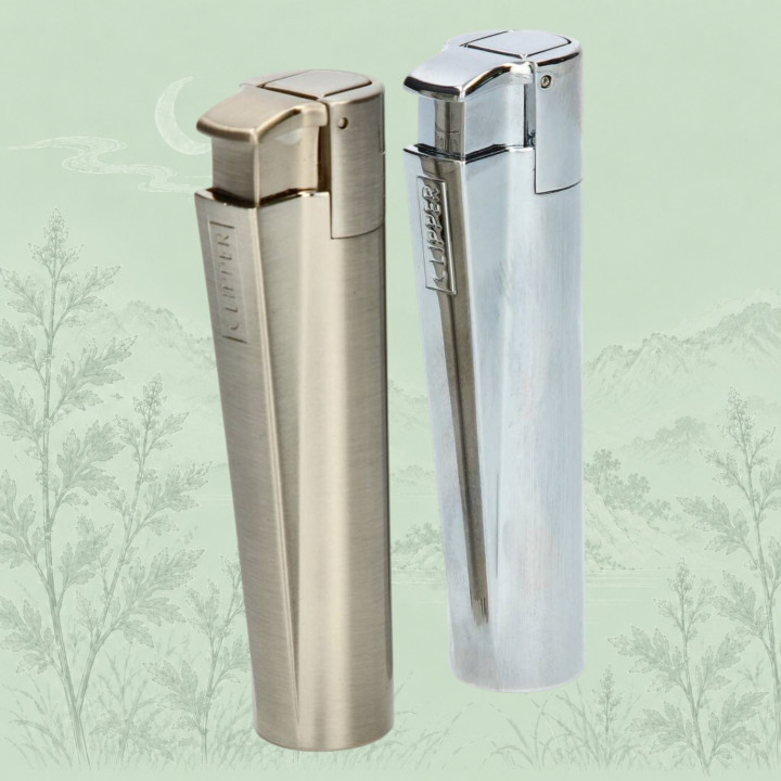 Dos encendedores soplete Clipper Jet Flame de metal en distintos acabados