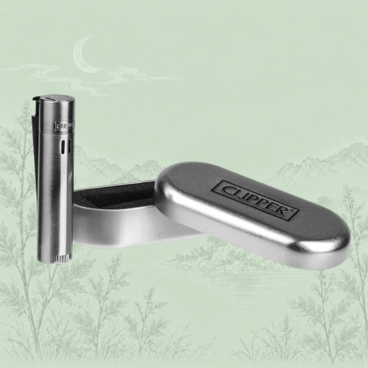 Encendedor soplete Clipper Jet Flame de metal con su caja metálica