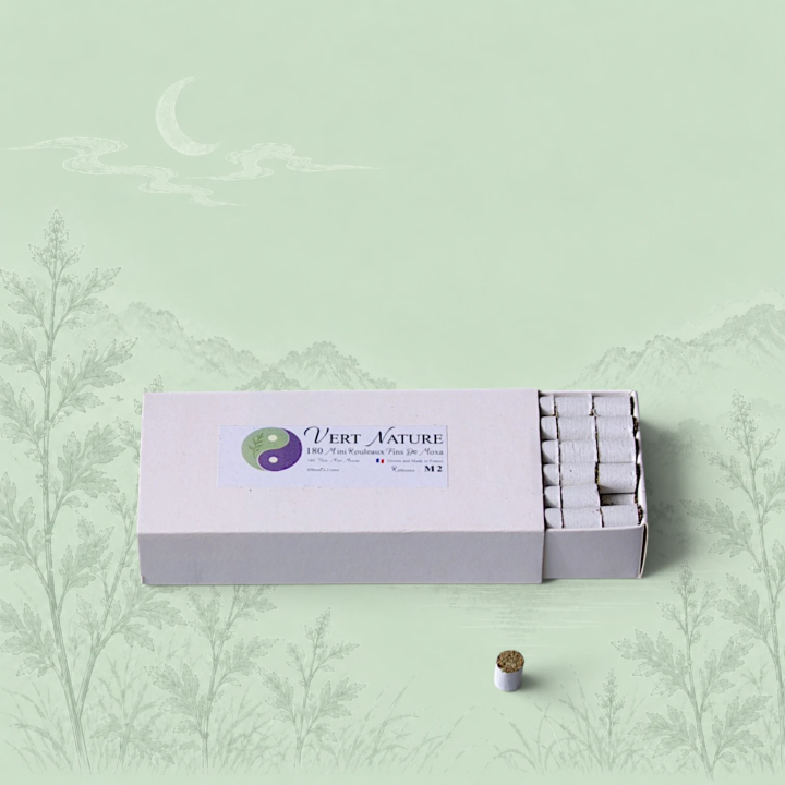 Caja abierta de mini moxa M2 para agujas, un mini moxa delante
