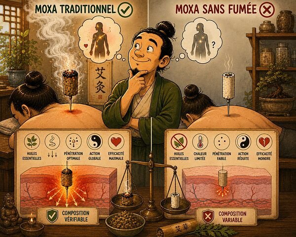 Moxa sans fumée : pourquoi il est moins efficace que le moxa traditionnel